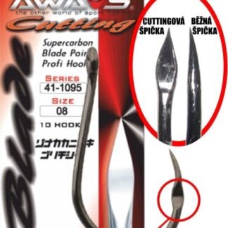 Awa-S Háčky Cutting Blade 1095 (bezprotihrotu) Black Nickel 10ks - vel.8