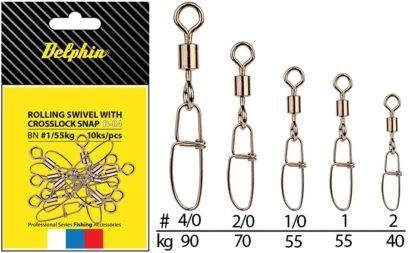 Delphin Karabinka S Obratlíkem Rolling swivel with Crosslock snap Varianta: Velikost 4 / 0 / 90kg