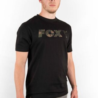 Fox Triko Black/Camo Chest Print T-Shirt - XXXL