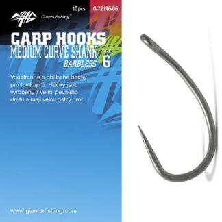 Giants Fishing Háček s očkem bez protihrotu Medium Curve Shank 10ks - vel.8