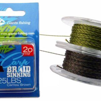 Giants Fishing Návazcová šňůrka Carp Braid Sinking 20m - 35lbs Camou Green