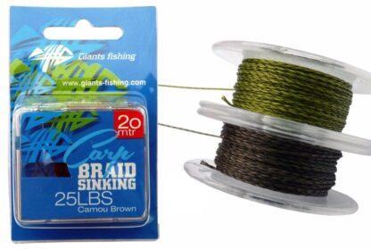 Giants Fishing Návazcová šňůrka Carp Braid Sinking 20m - 35lbs Camou Green