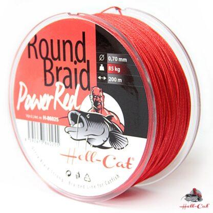 Hell-Cat Splétaná šňůra Round Braid Power Red 1000m Nosnost: 75
