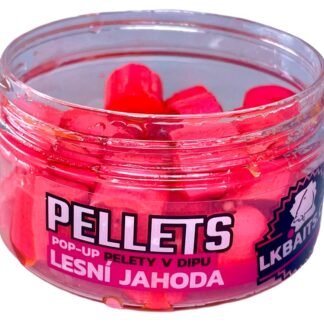 LK Baits Pop-up Pelety v dipu Lesní Jahoda 40g - 12mm