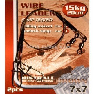 Mistrall Ocelové lanko Wire Leaders 1x7 20cm