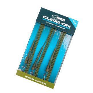 Nash Montáž Cling-On Leadcore Lead Clip Leaders 45lb 3ks - Weed 1m
