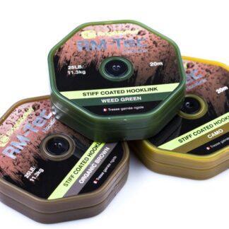RidgeMonkey Šnůra RM-Tec Stiff Coated Hooklink 35lb 20m - Zelená