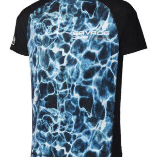 Savage Gear Tričko Marine UV T Shirt Sea Blue Velikost: XXL