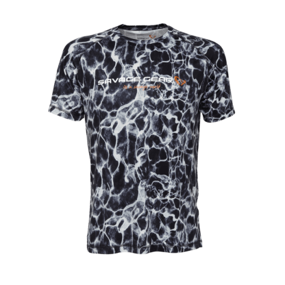 Savage Gear Tričko Night Uv T-Shirt Black Waterprint Velikost: XXL