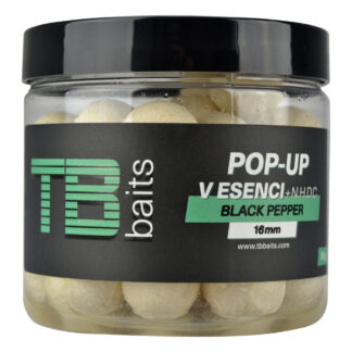 TB Baits Plovoucí Boilie Pop-Up White Black Pepper + NHDC 65g Průměr: 16mm