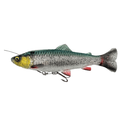 Savage Gear Gumová Nástraha 4D Linethru Pulsetail Trout Slow Sink Green Silver Délka cm: 16cm